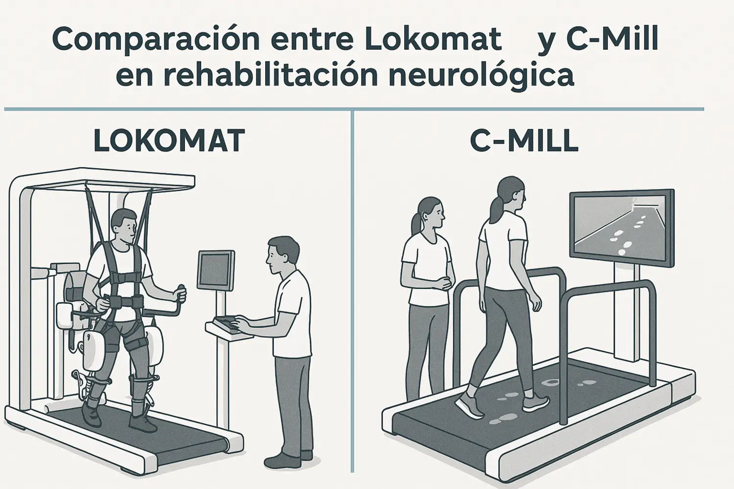 Blog 3 » Comparación entre Lokomat® y C-Mill® en rehabilitación neurológica-Clinica de neurologia robotica