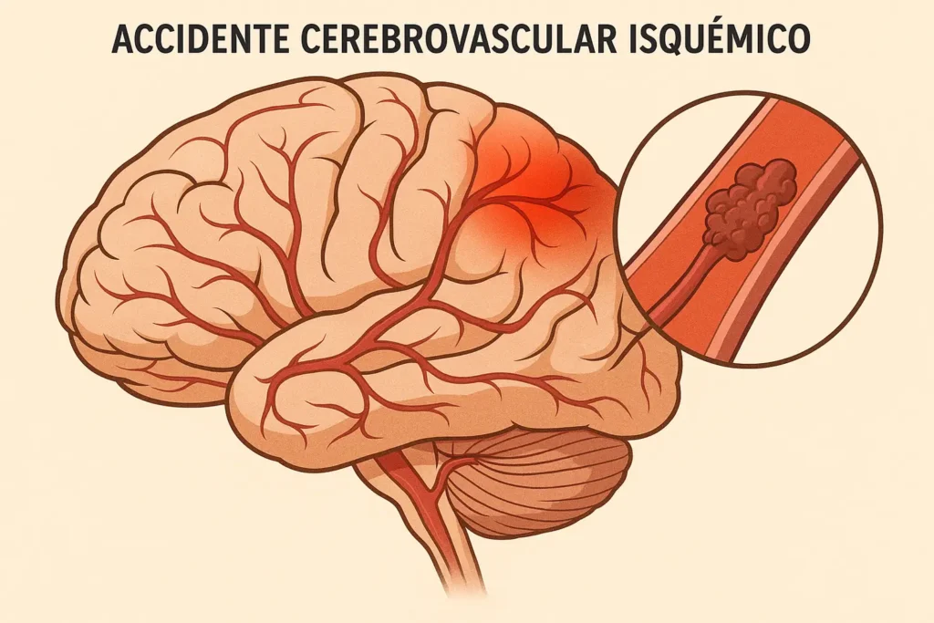 Qué es un ictus y por qué da: causas, síntomas y tratamientos que salvan vidas 2 | qué es un ictus,ictus,accidente cerebrovascular,ACV,síntomas del ictus Imagen de un cerebro con arteria bloqueada – acv isquemico