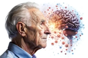 cerebro humano con signos de Alzheimer - clinica de neurología robótica