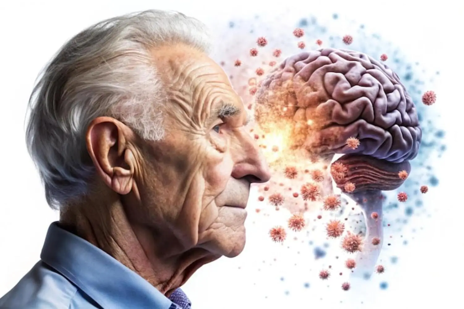 cerebro humano con signos de Alzheimer - clinica de neurología robótica